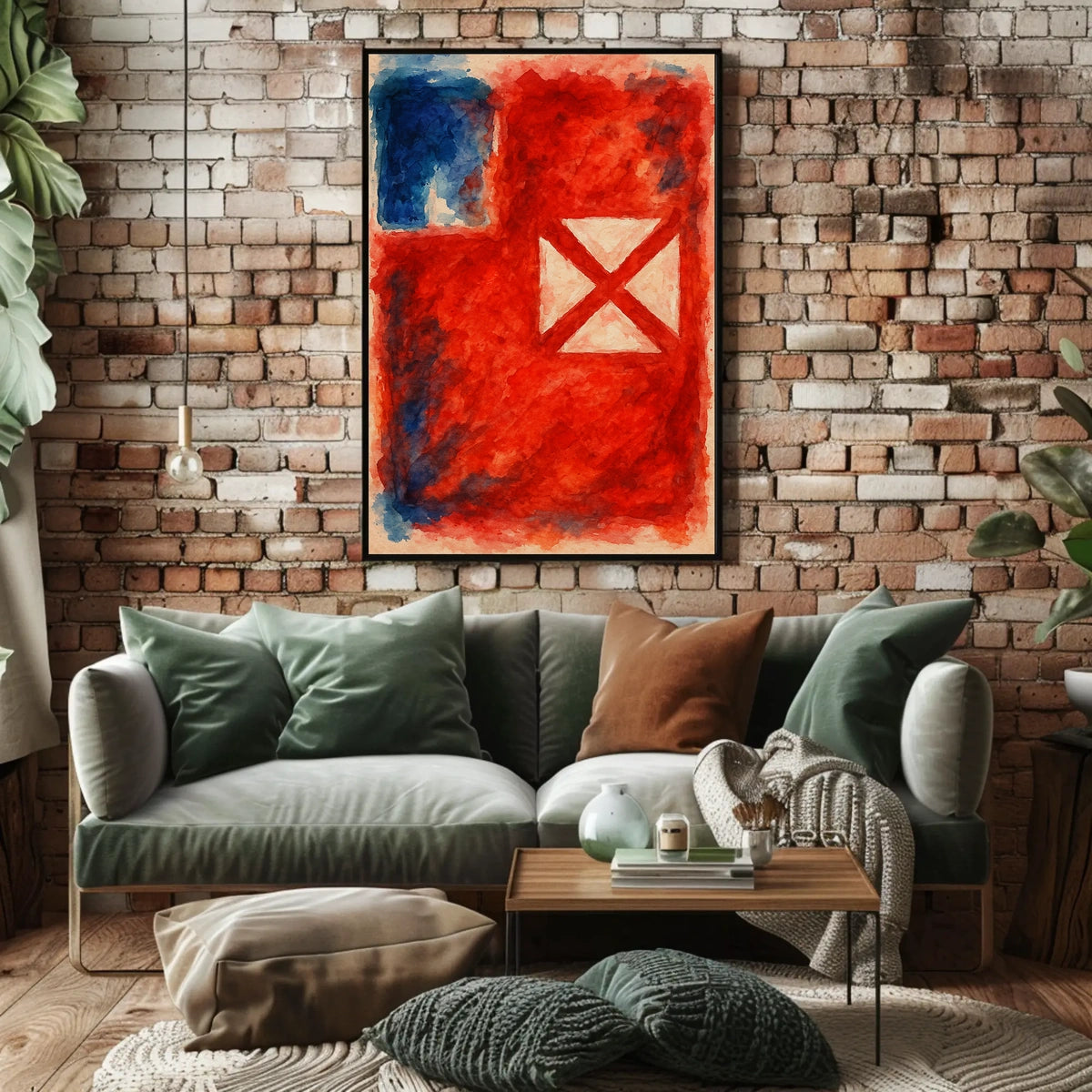 Abstract Red And Blue Composition Poster