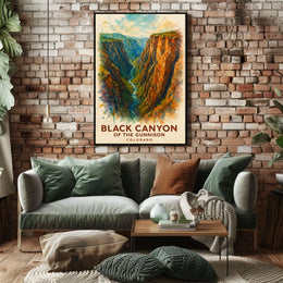 Black Canyon Colorado Scenic Watercolor Art Poster