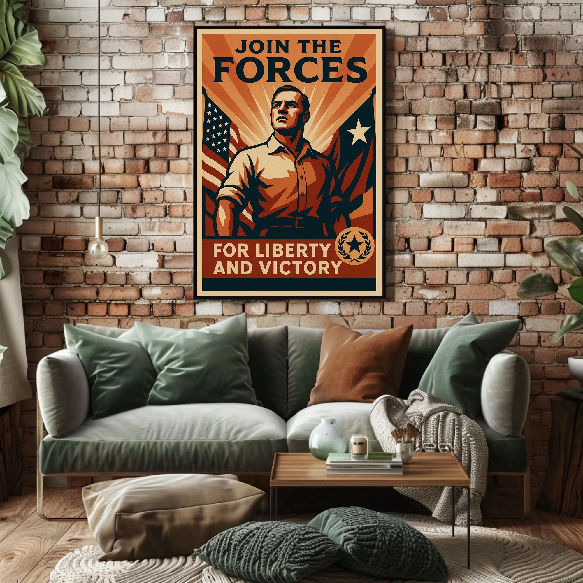 Patriotic Military Recruitment Vintage WWII Poster PosterGoat