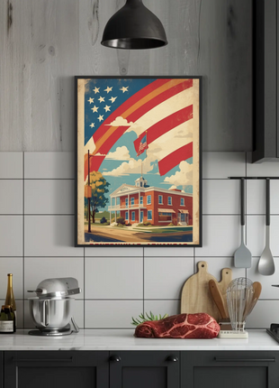 Bentonville Arkansas Town Center Vintage Travel Poster