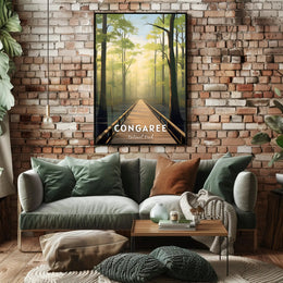 Congaree National Park Tranquil Forest Walk National Park Poster