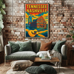 Nashville, Tennessee Music City Vibes Poster