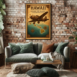 Explore Hawaii in Steampunk Style Poster