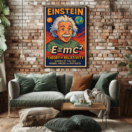 Einstein Relativity Classic Educational Poster