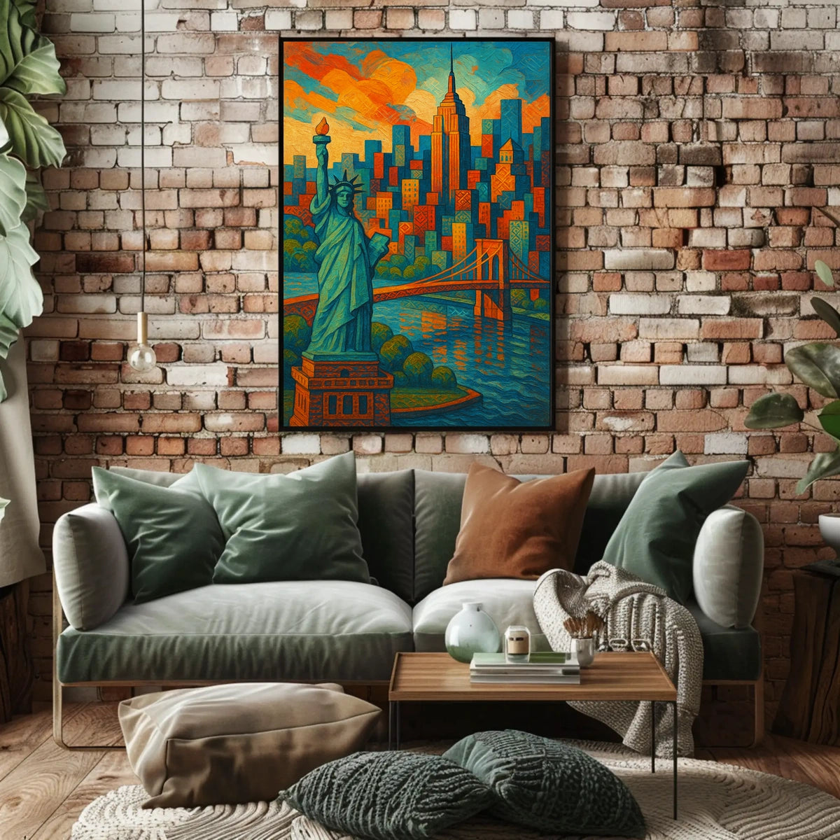 New York City Poster Abstract Vibrant Skyline Wall Art