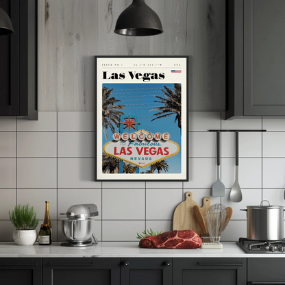 Vintage Poster Las Vegas Sign Daytime