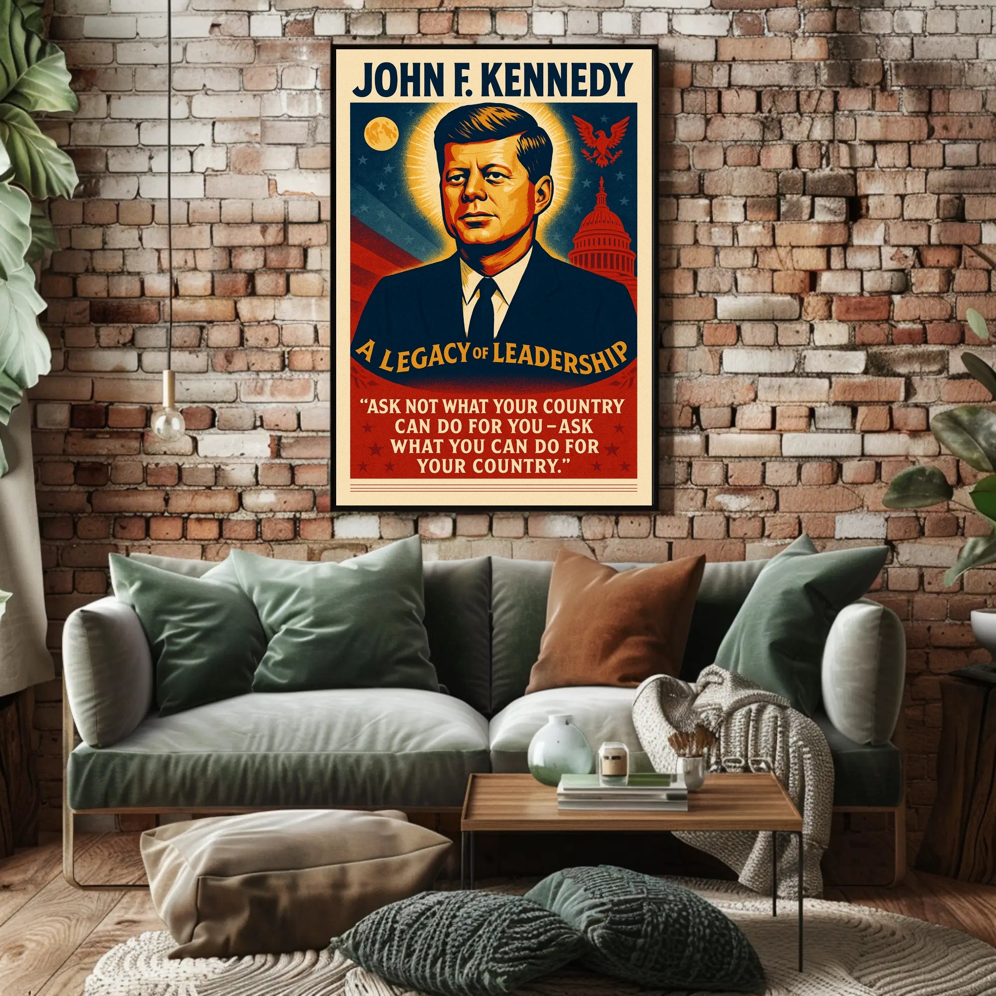 John F. Kennedy Inspirational Leadership Historical or Presidential Poster
