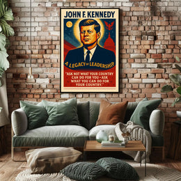 John F. Kennedy Inspirational Leadership Historical or Presidential Poster