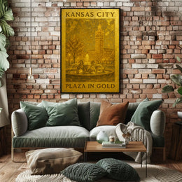 Kansas City Plaza In Gold Poster