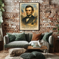 Abraham Lincoln 16th President of the United States Vintage Watercolor Poster