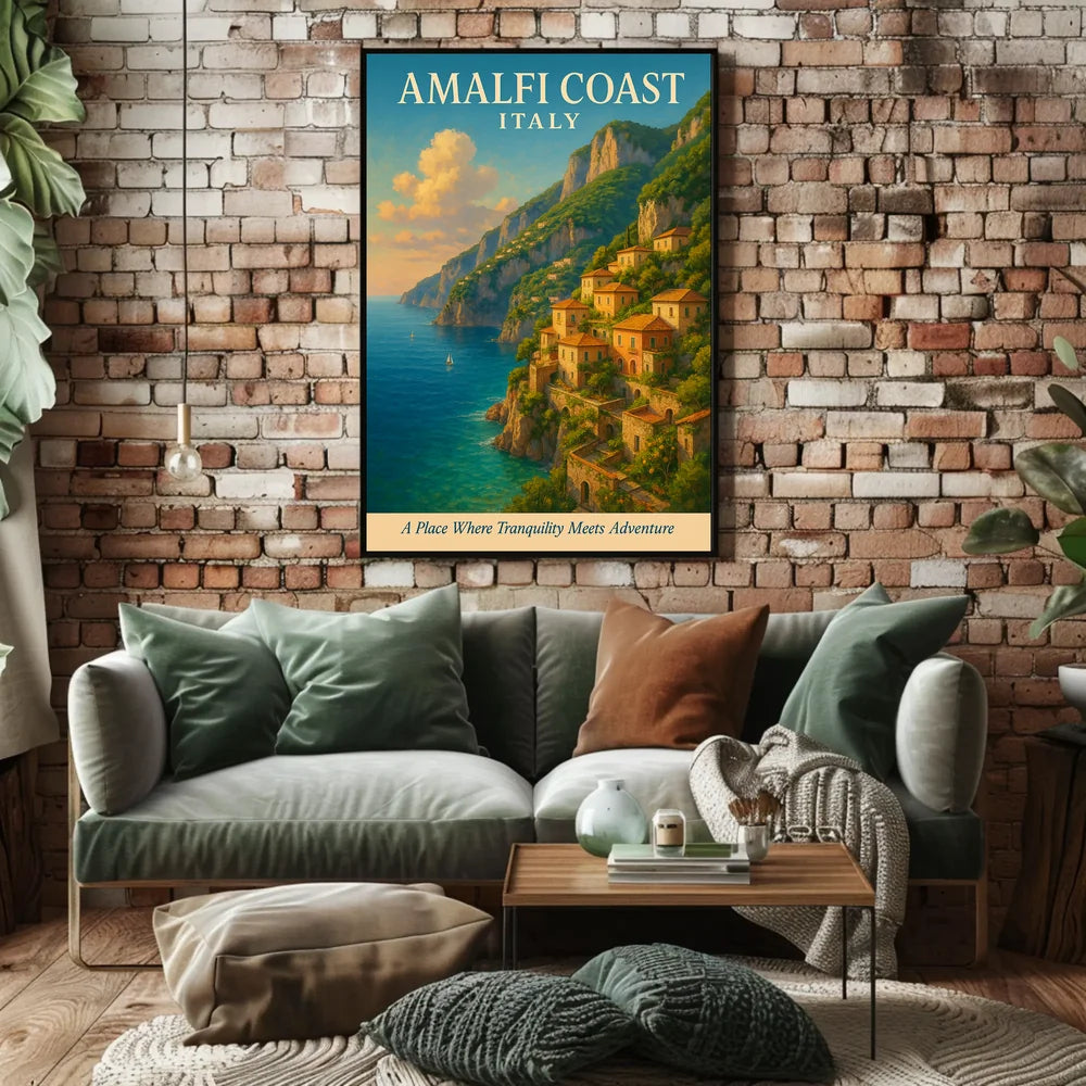 Amalfi Coast Italy Travel Destination Poster
