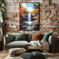 Cuyahoga Valley Autumn Waterfall National Park Poster