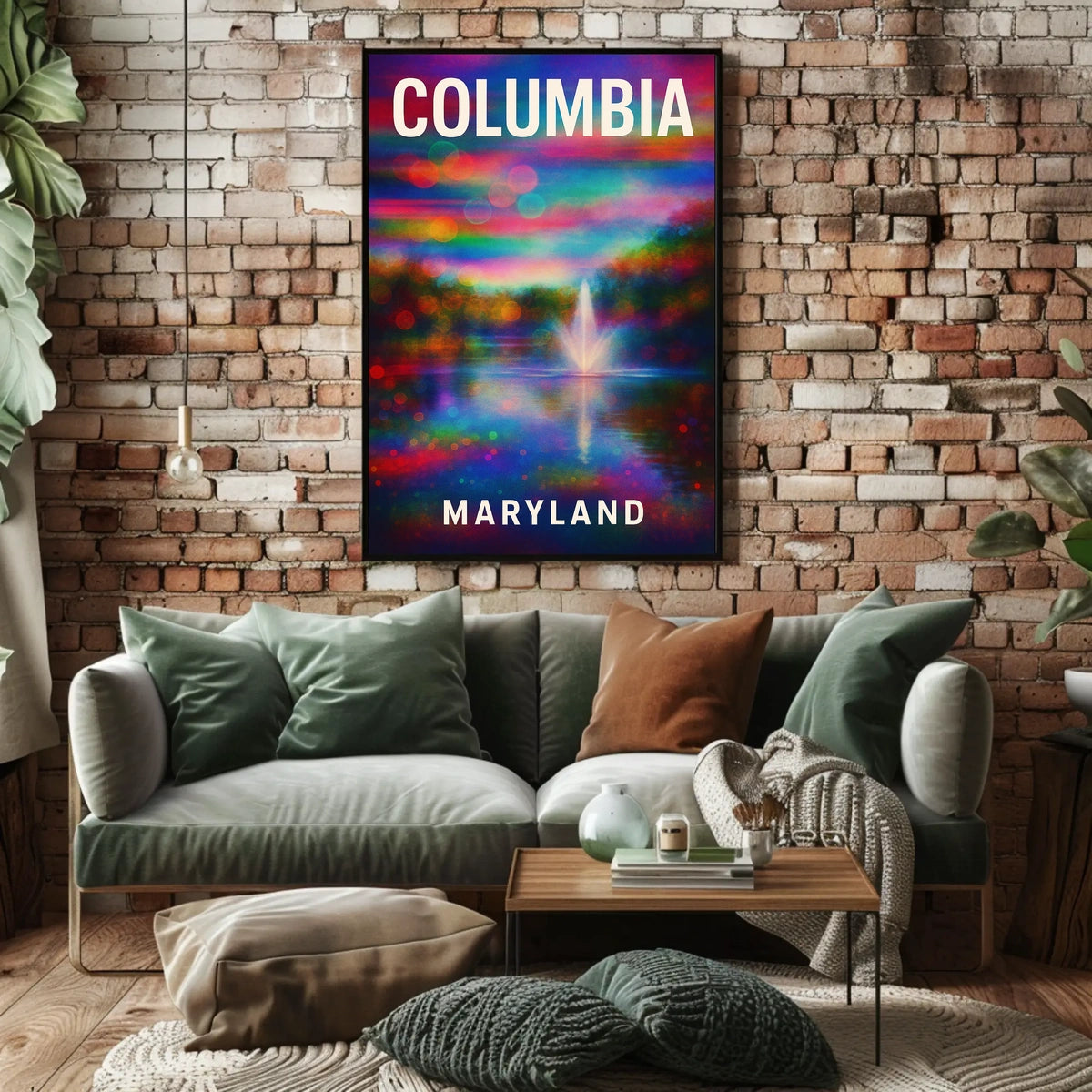Columbia Maryland Scenic Minimalist Digital Painting Poster