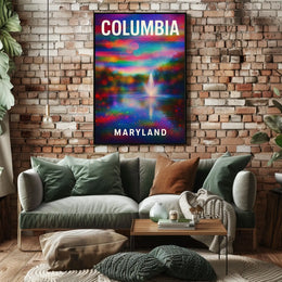 Columbia Maryland Scenic Minimalist Digital Painting Poster