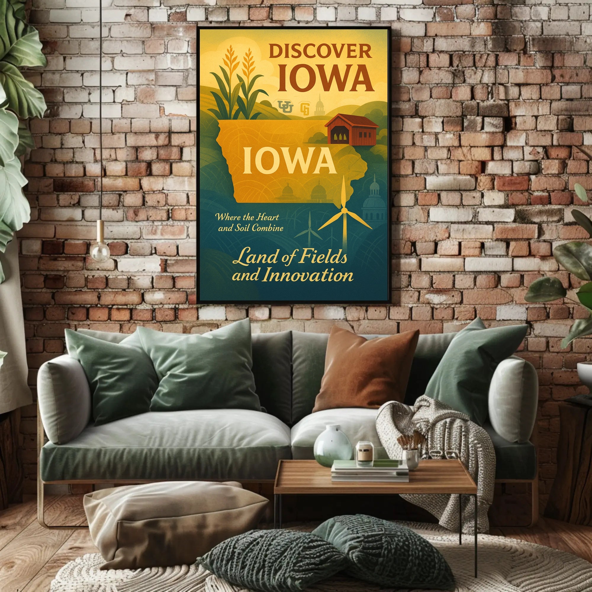 Iowa's Heartfelt Harmony: Nostalgic Travel Poster