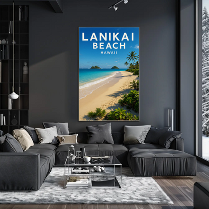 Lanikai Beach Hawaii Turquoise Waters Scenic Poster