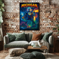 Michigan Superhero Adventure Poster - Cultural or Heritage Poster