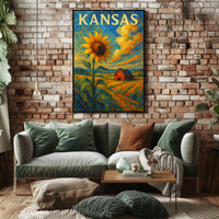 Kansas Sunflower Fields Poster