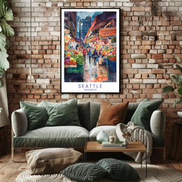 Vibrant Seattle Market Poster PosterGoat
