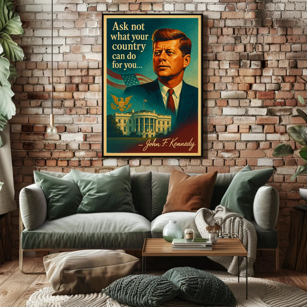 Vintage Patriotic Presidential Quote Poster Wall Art