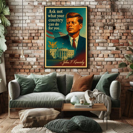 Vintage Patriotic Presidential Quote Poster Wall Art