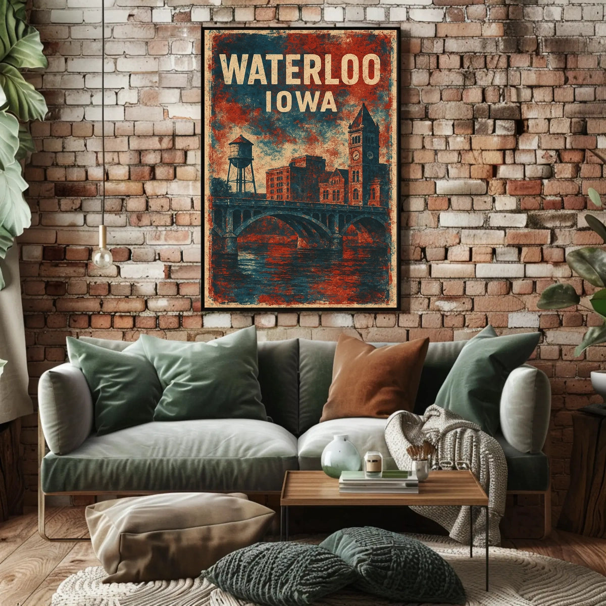 Waterloo, Iowa Vintage Vintage Poster
