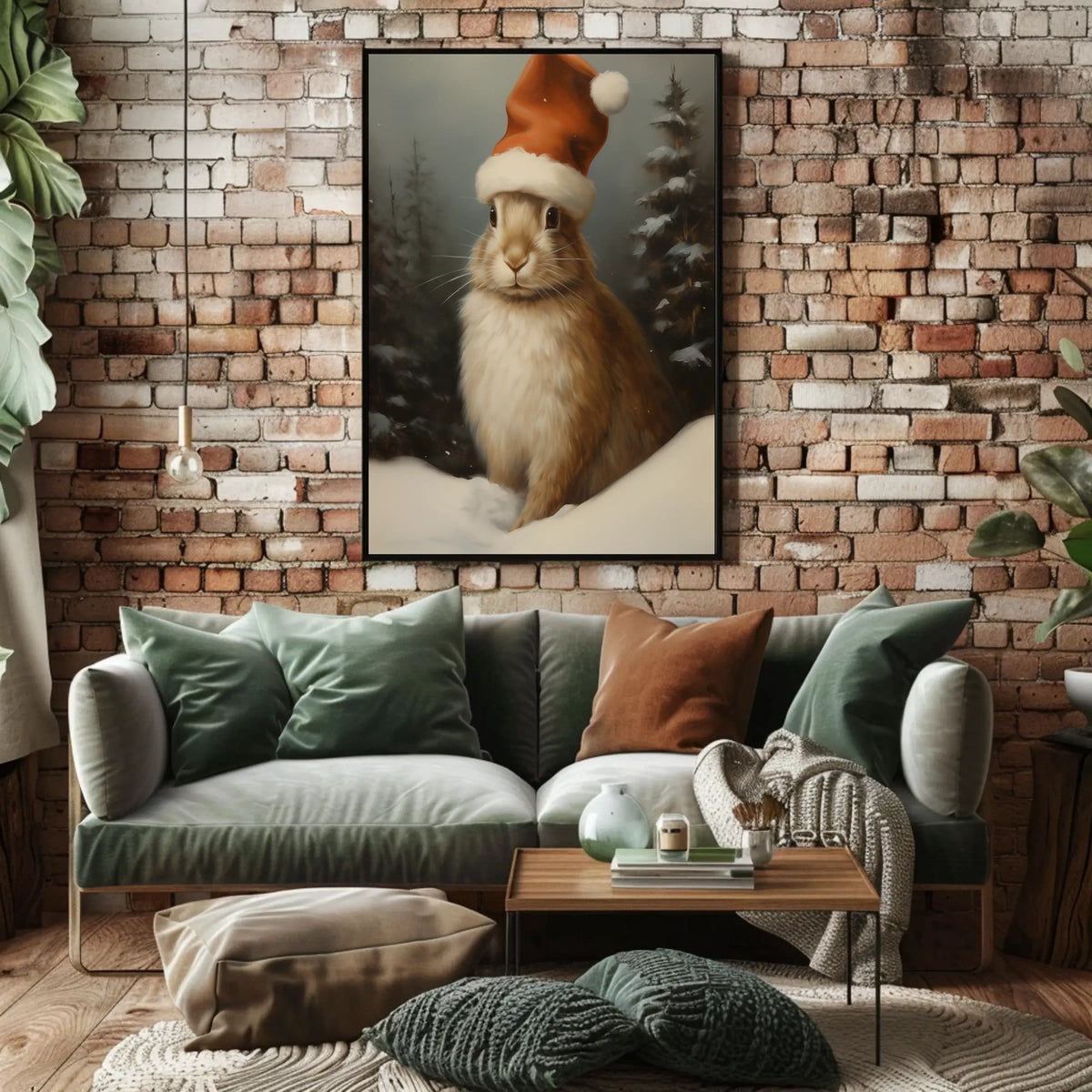 Festive Rabbit In Winter Wonderland Poster