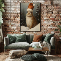 Festive Rabbit In Winter Wonderland Poster