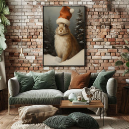 Festive Rabbit In Winter Wonderland Poster