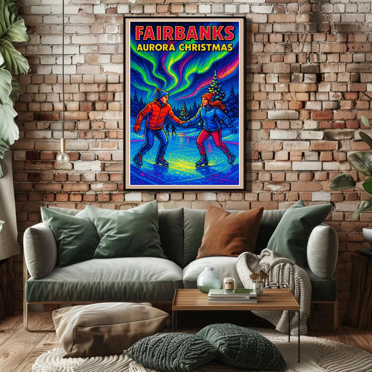 Fairbanks Aurora Christmas Poster