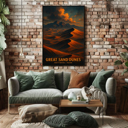 Great Sand Dunes National Park Vintage Home Decor Poster