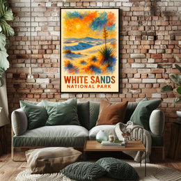 White Sands National Park Watercolor Art Poster