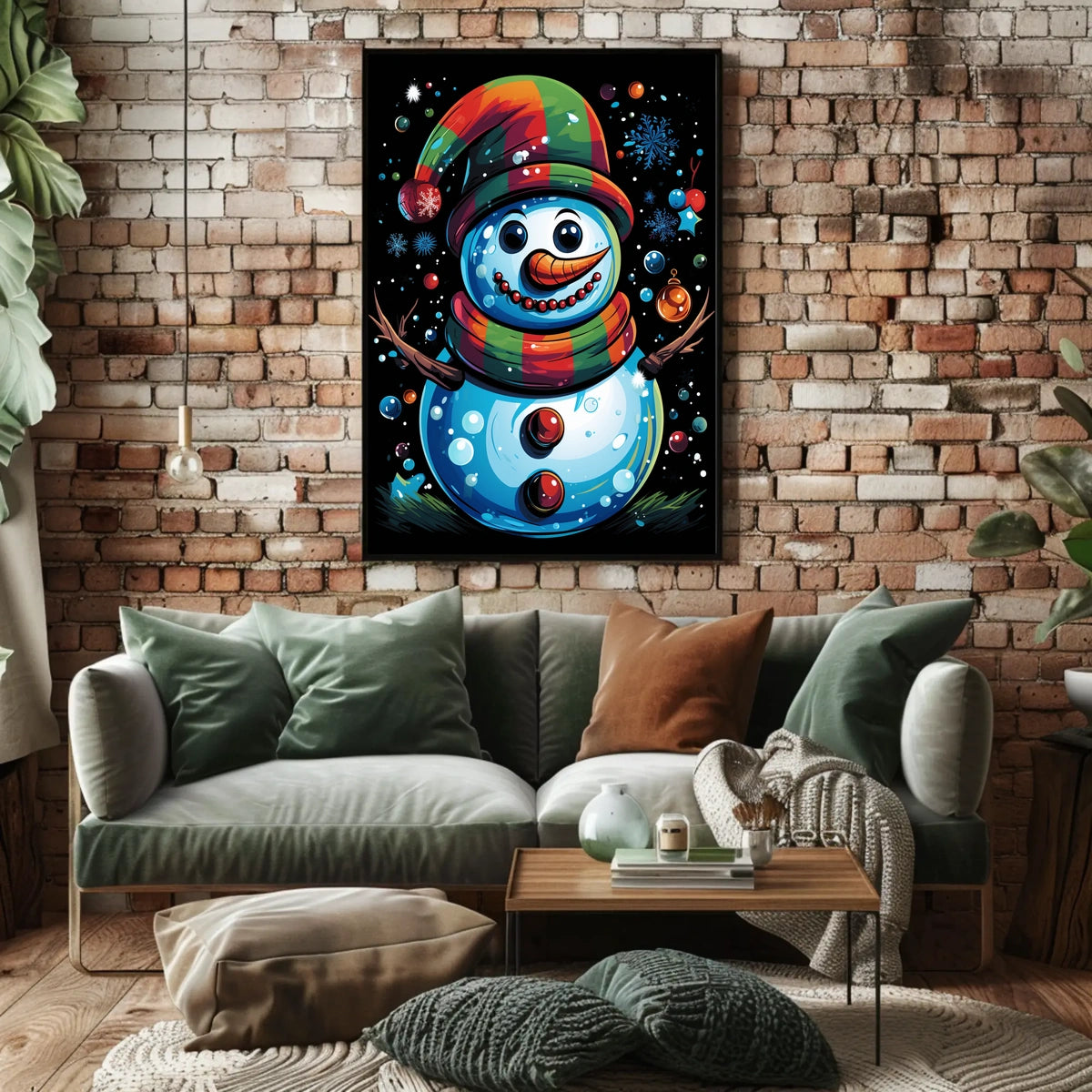 Whimsical Snowman Christmas Wonderland Artistic Poster