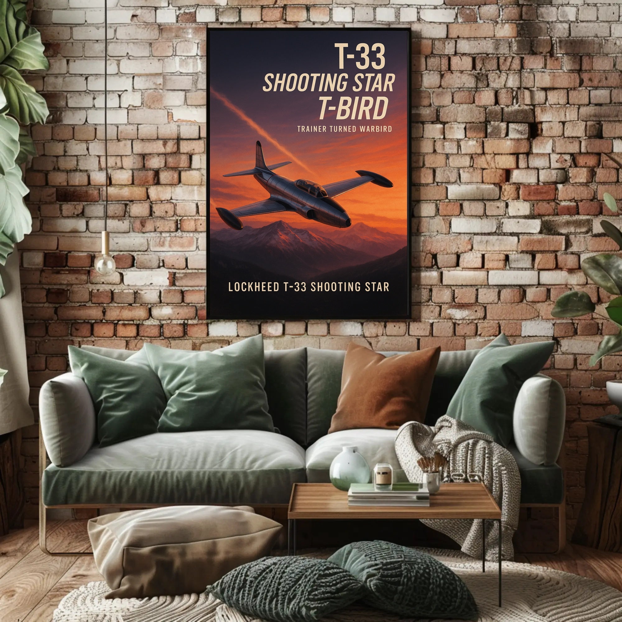 Lockheed T-33 Shooting Star Military Aviation Poster