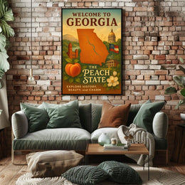 Georgia Peach State Scenic Home Decor Poster