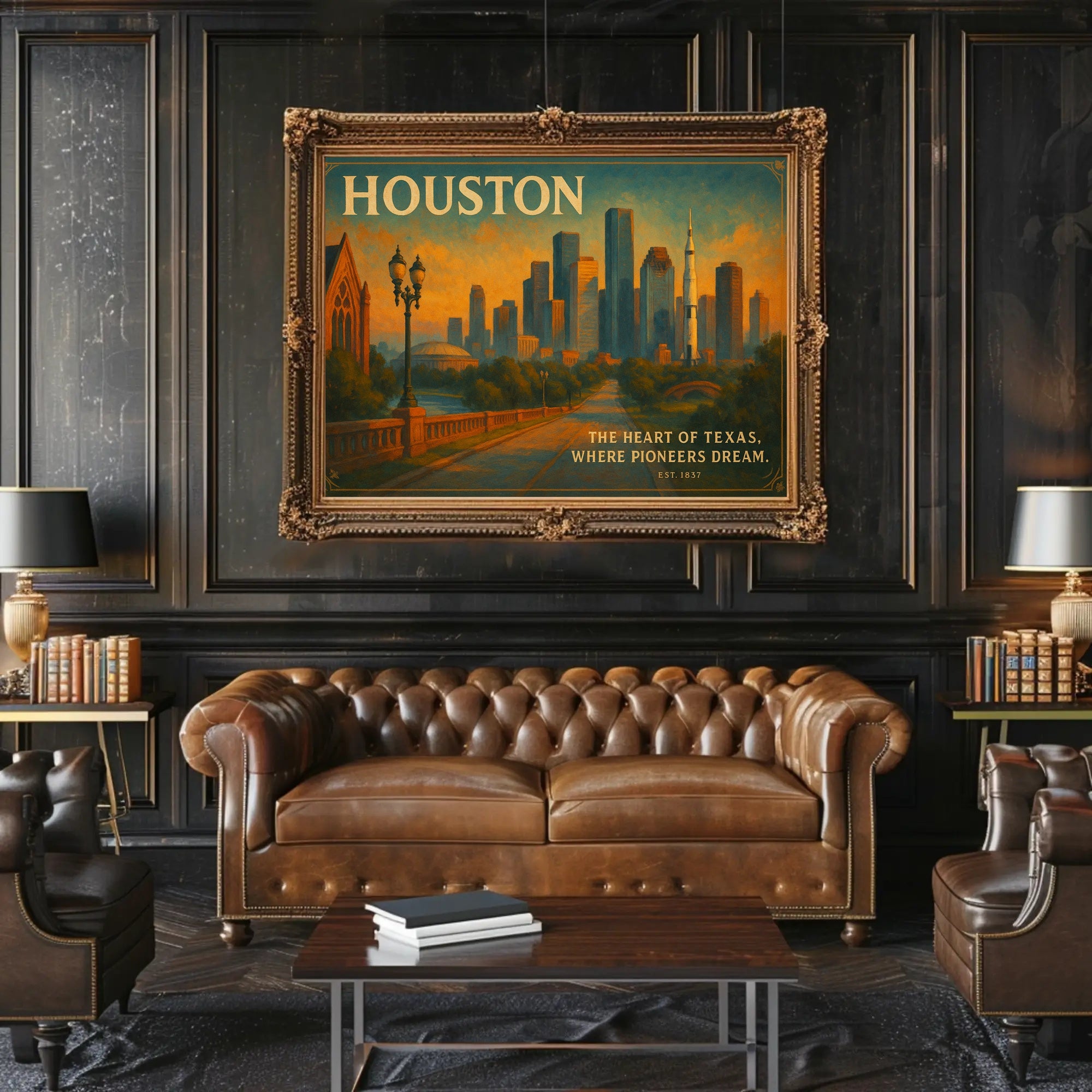 Houston Travel Poster: The Heart of Texas Art