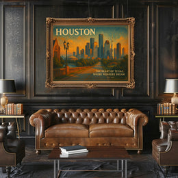 Houston Travel Poster: The Heart of Texas Art