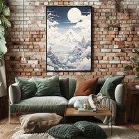 Serene Mount Fuji Nightscape Cultural or Heritage Poster