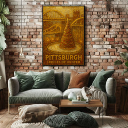 Pittsburgh Bridges Of Winter Poster