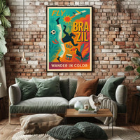 Fly to Brazil Wander in Color Poster