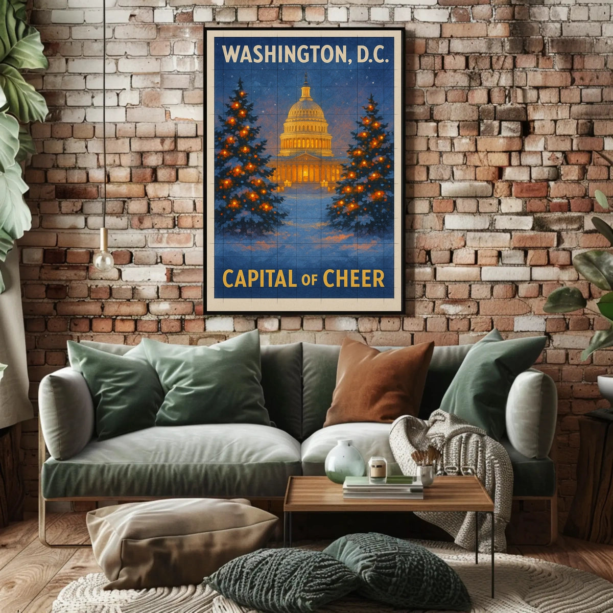 Washington DC Capitol Cityscape Architecture Landmarks Poster