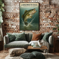 Largemouth Bass  Leaping Out of the Water Poster PosterGoat