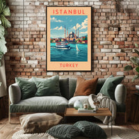 Istanbul Cityscape with Iconic Mosque Travel Poster