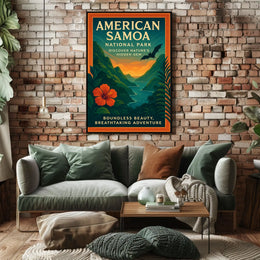 American Samoa Adventure Scenic National Park Poster