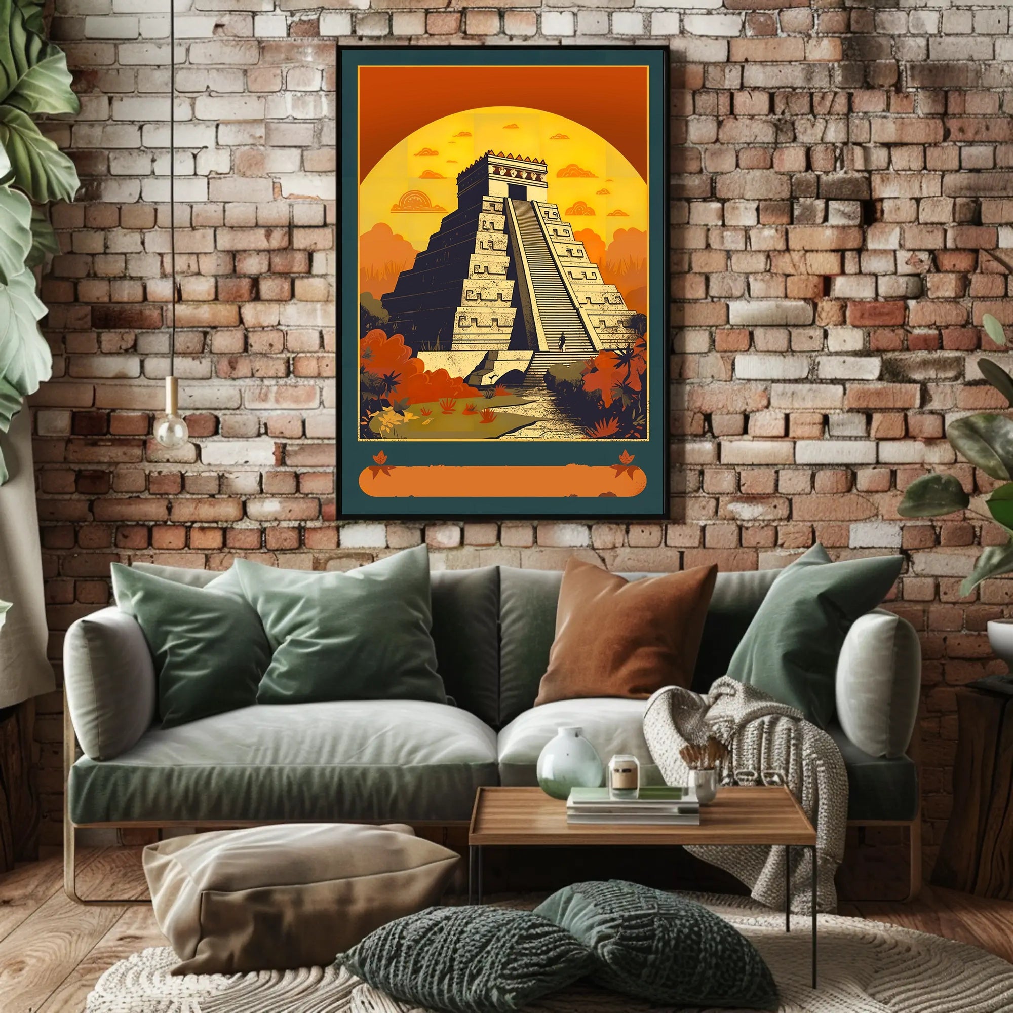 Ancient Pyramid at Sunset Poster
