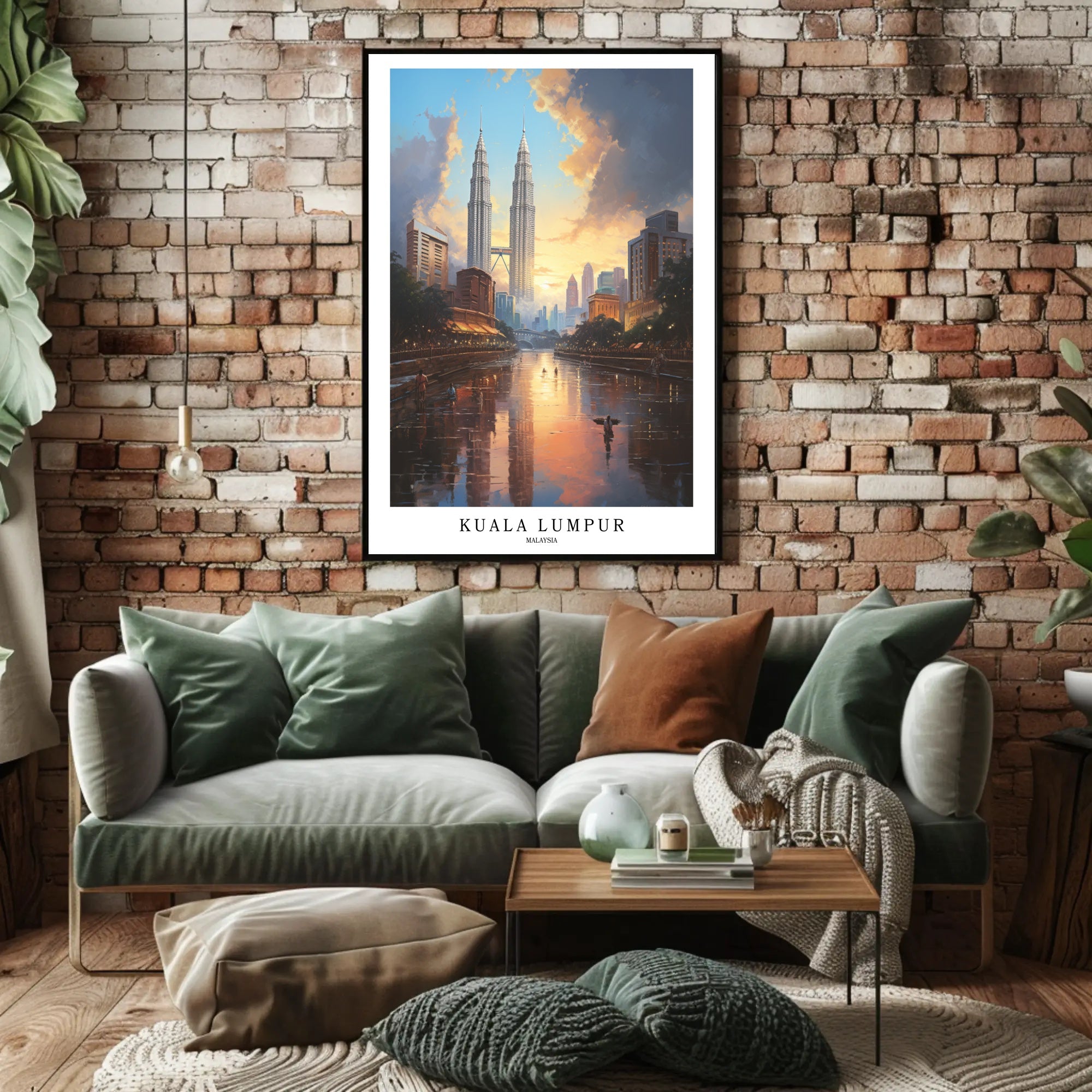 Kuala Lumpur Cityscape Art featuring Petronas Twin Towers Poster PosterGoat