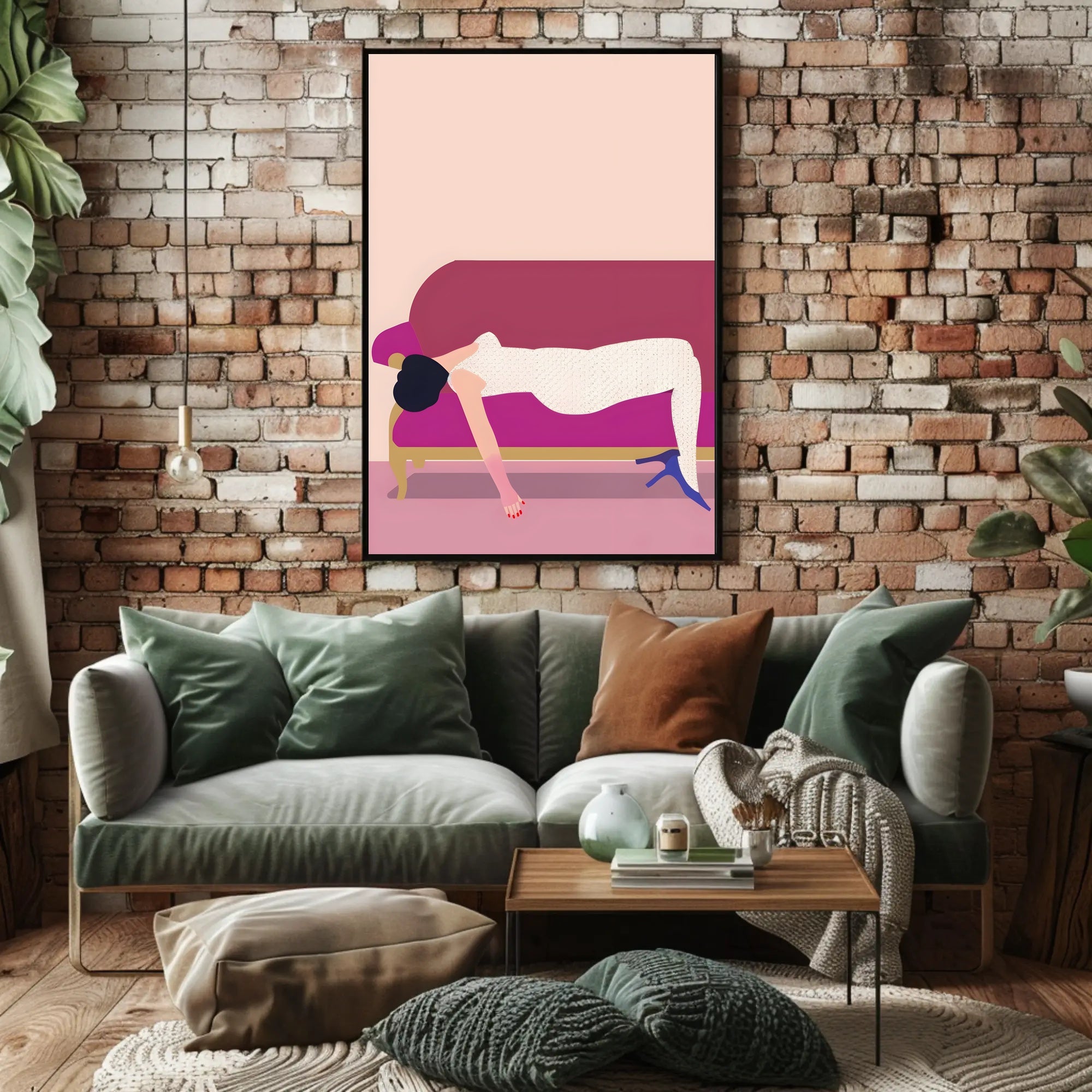 Reclined Elegance Scenic Wall Art Print for Decor