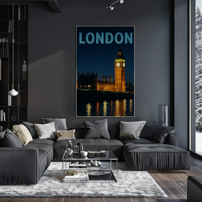 London Big Ben at Night Travel Poster
