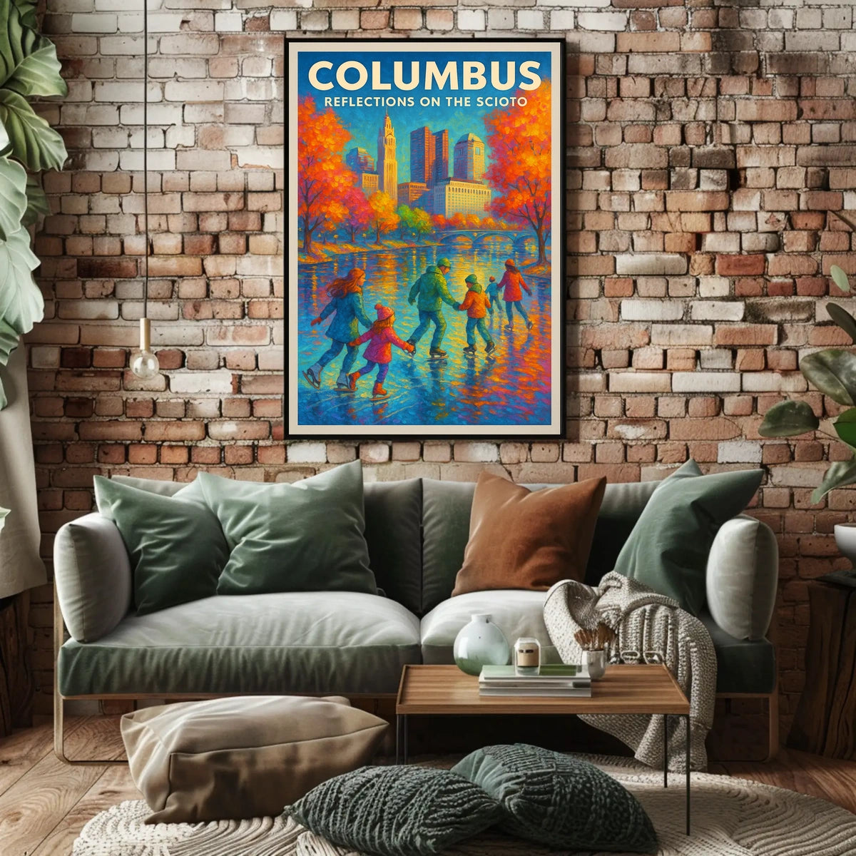 Columbus Reflections On The Scioto Poster