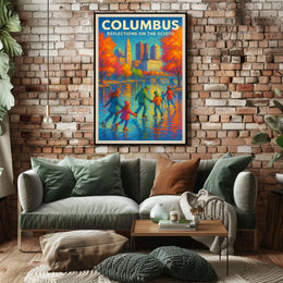 Columbus Reflections On The Scioto Poster